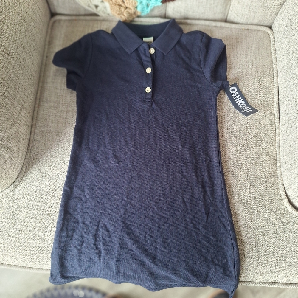 OshKosh Navy Polo Uniform Dress Girls Size 5 New With Tags